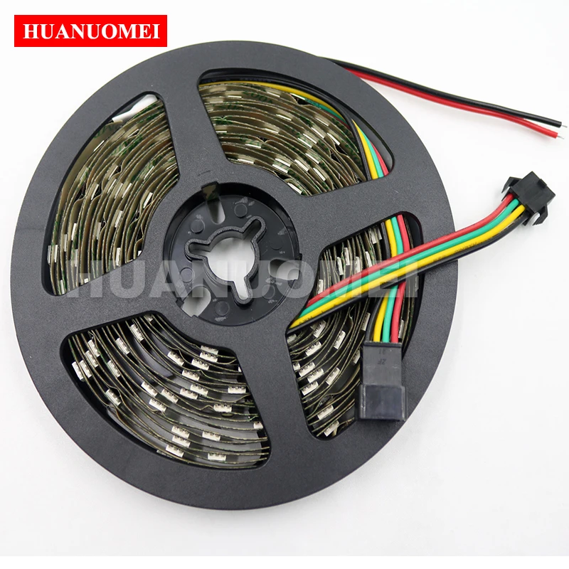 5V 48LEDs/M APA102 Pixel Neon Flex RGB Strip Light Counter Top Addressable Flexible Tape Non-waterproof IP20 BLACK PCB TV Lamps