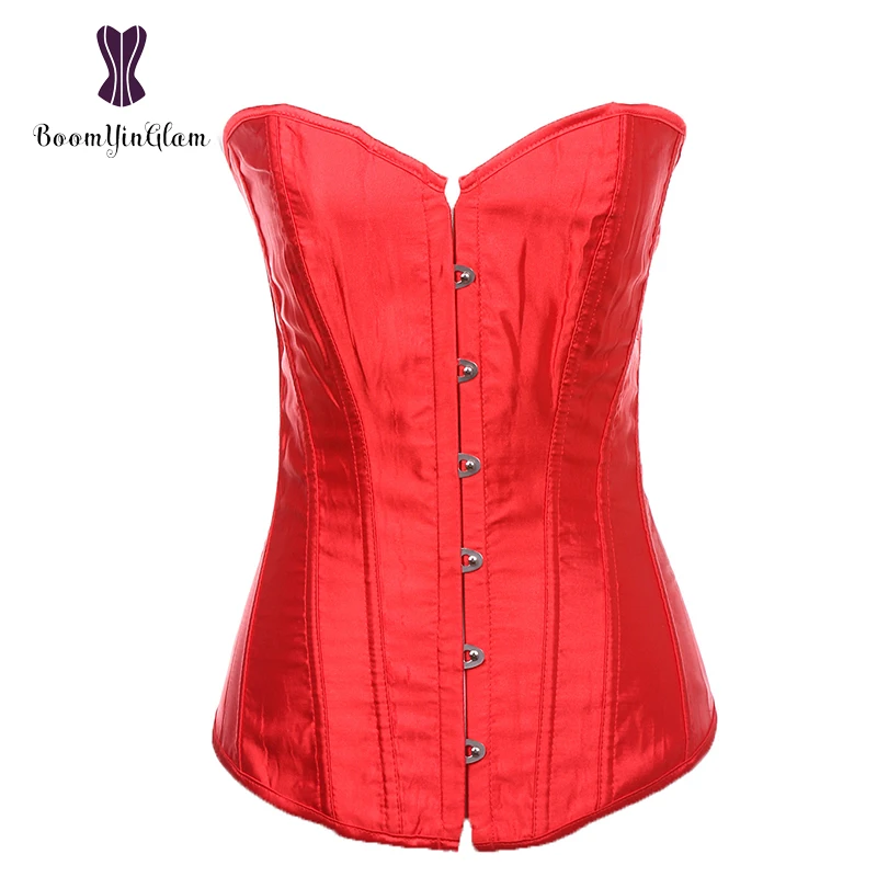 Cheapest Price Satin Overbust Top Dancewear Corselet Body Shaperwear Women Sexy Lingerie Corsets And Bustiers Size S-XXL 818#