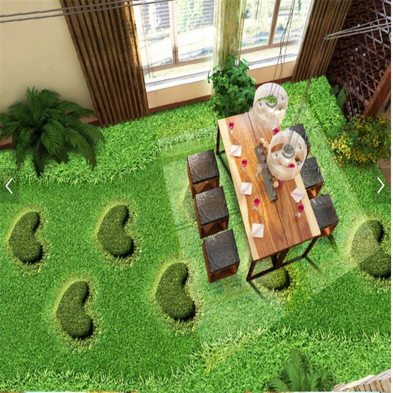 Custom flooring 3d living room cafe bar guest room bathroom living room bedroom can be heart-shaped grass lawn papel de parede