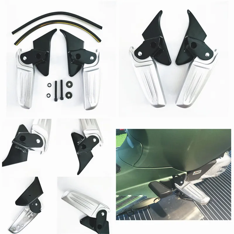 

Motorcycle Racing Folding Footrests For vespa piaggio Spring sprint Primavera LX LXV 150 125 Rest Pegs Bike Rear Pedals Silver