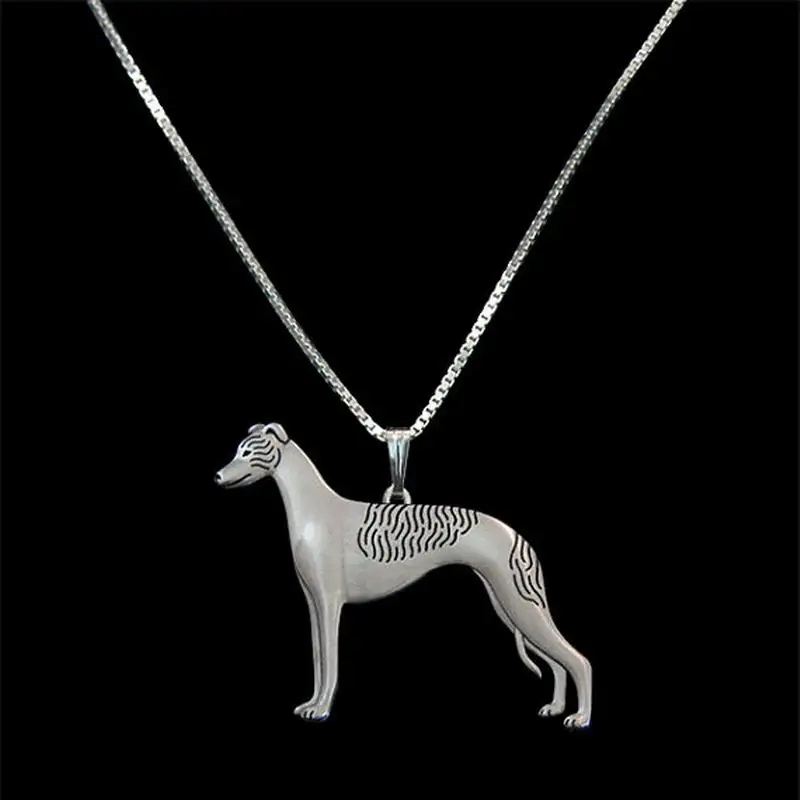 Women\'s Vintage Alloy Pendant Necklaces Lovers\' Standing Whippet Jewelry Dog Necklaces Drop Shipping