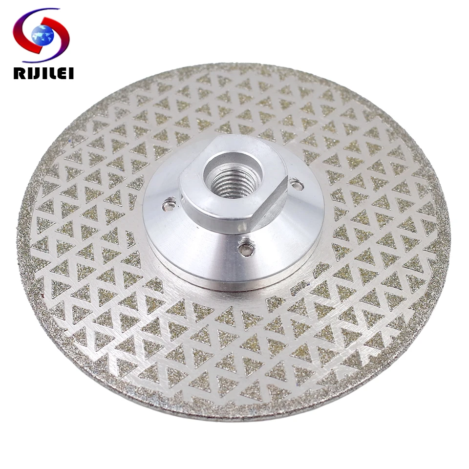 RIJILEI Electroplated Diamond Saw Blade Galvanized Diamond Cutting And Grinding Disc Both Sides For Marble Granite Ceramic Tile