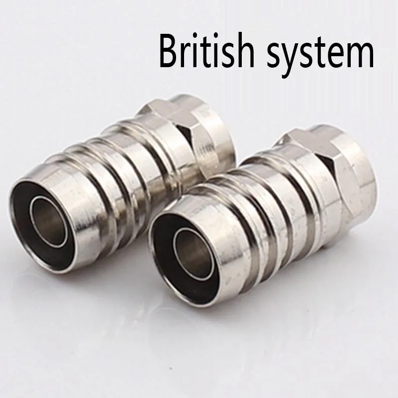 

10pcs Copper Cable TV CATV Connector British F Male 75-5F Four-shielded Connector for RG6