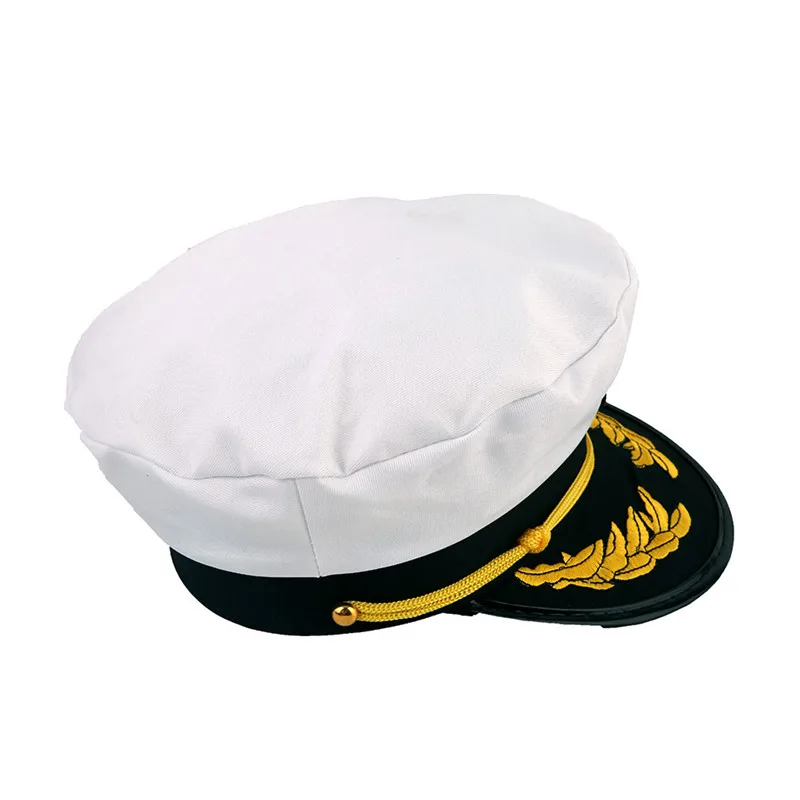 Decorative White Hat Adult Unisex Event Party Fancy Dress Supplies Skipper Sailors Navy Captain Military Cap