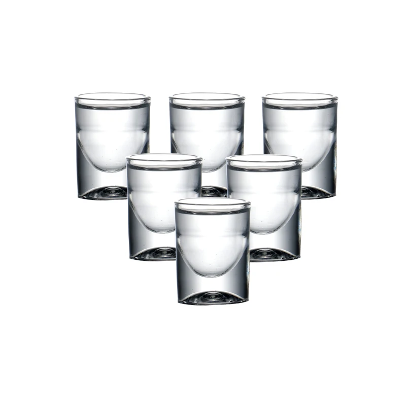 Set of 6pcs Heavy Lead Free Machine Made Shot Glasses for Christmas Gift Liquor Vodka Spirits Drinks Chinese Baijiu Whiskey 15ml