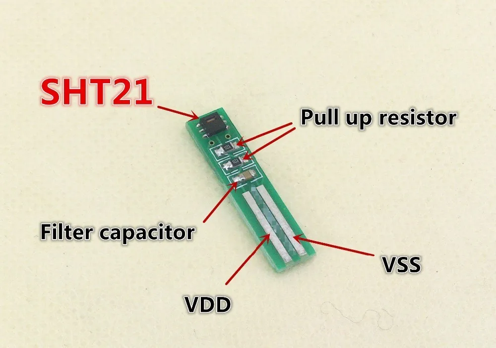 Temperature and humidity sensor SHT21 + PCB+Pull up resistor+Filter capacitor freeshipping