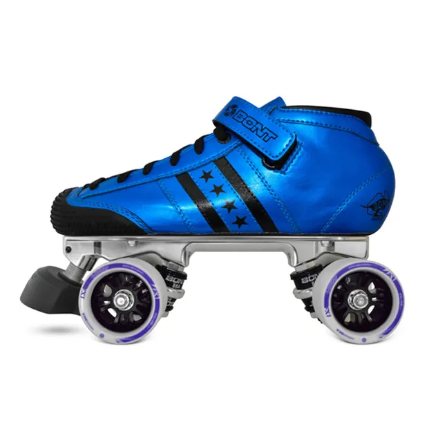 Quadstar-Rollers rouges et bleus brillants, patins de vitesse GT