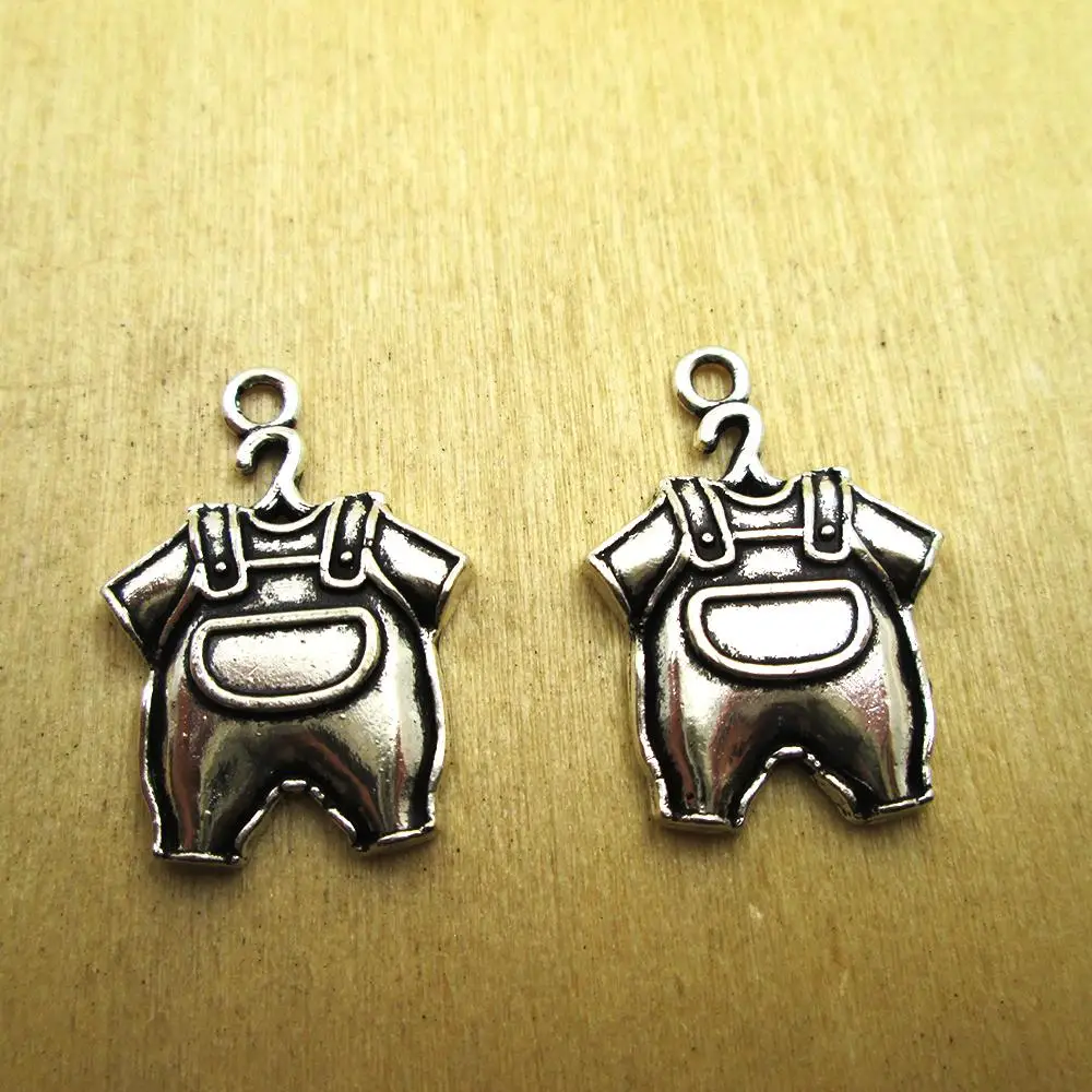 20pcs--22x16mm Baby clothes  Baby Overall Pants Trousers charm pendants DIY necklace/ bracelets  charms antique silver tone