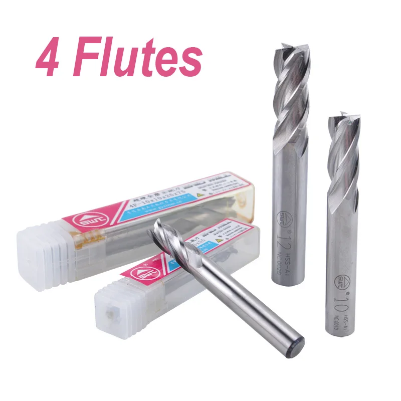 

5pcs 4 Flute HSS End Mill Diameter 2mm-6mm Router Bit Set straight shank milling cutter cnc tool four flutes