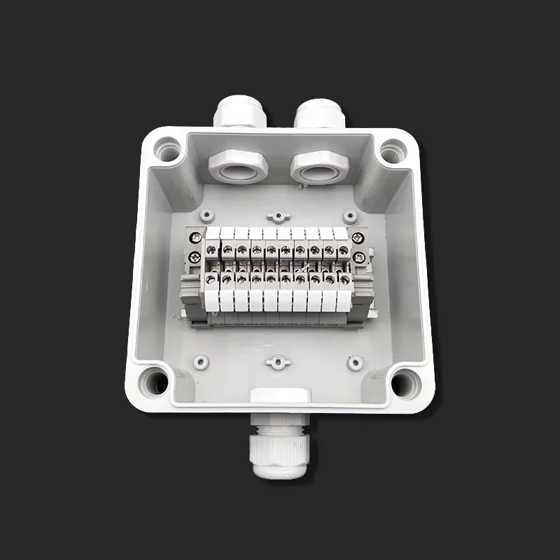 IP66 ABS Waterproof Electronics Junction Box 1 Inlet 2 Outlet DIY Terminals Enclosure Case Wiring Connection Box 120x120x80mm