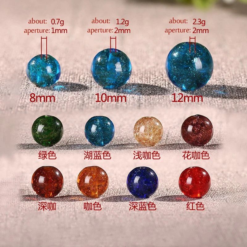 Round Glaze Beads Gold Sand Universe Starry Earth Shape Lampwork Glass Beads DIY Bracelet Necklace Pendant Charms 2Pcs/Lot