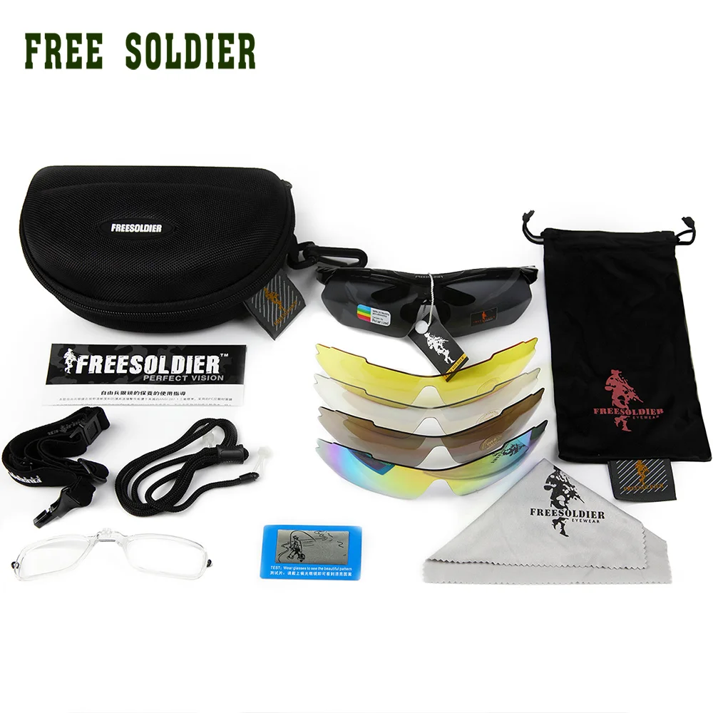 FREE SOLDIER outdoor sport  tactical polarized fishing men sunglasses bulletproof myopia Camping hiking cycling eyewear glasses