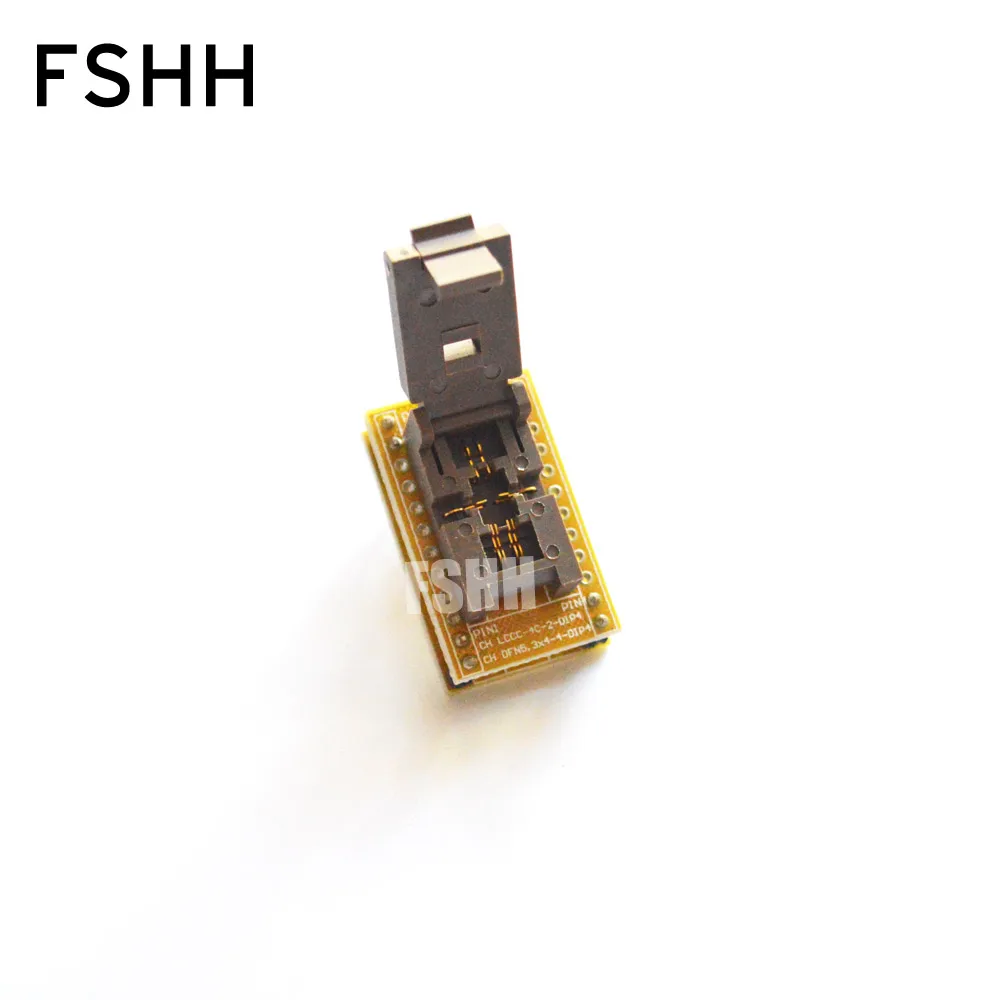 

FSHH WSON8 DFN8 QFN8 MLF8 programmer adapter(Flip test seat) Pitch=1.27mm/0.65mm Size=5.3x4mm