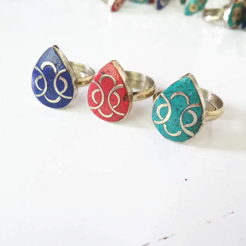 Mix 5PCS  Nepal Vintage Lovely Rings for Girl Cute Heart Figure R227