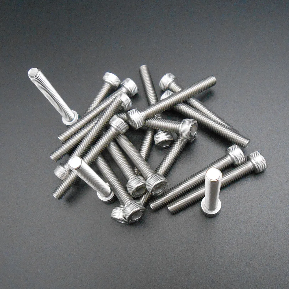 15PCS M6 A2-70 304 Stainless Hexagon Bolt Socket Head Thread Head Cap Screw 6MM X 45MM DIN912 M6*45MM A2 70 Pitch 1mm *AT263X15