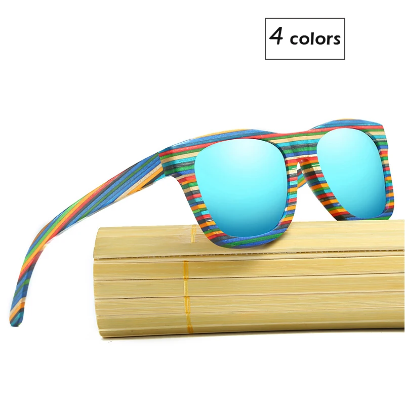 Square Wood Sunglasses Men Polarized Sun Glass Women Fashion Summer Skateboard Shades BFW005