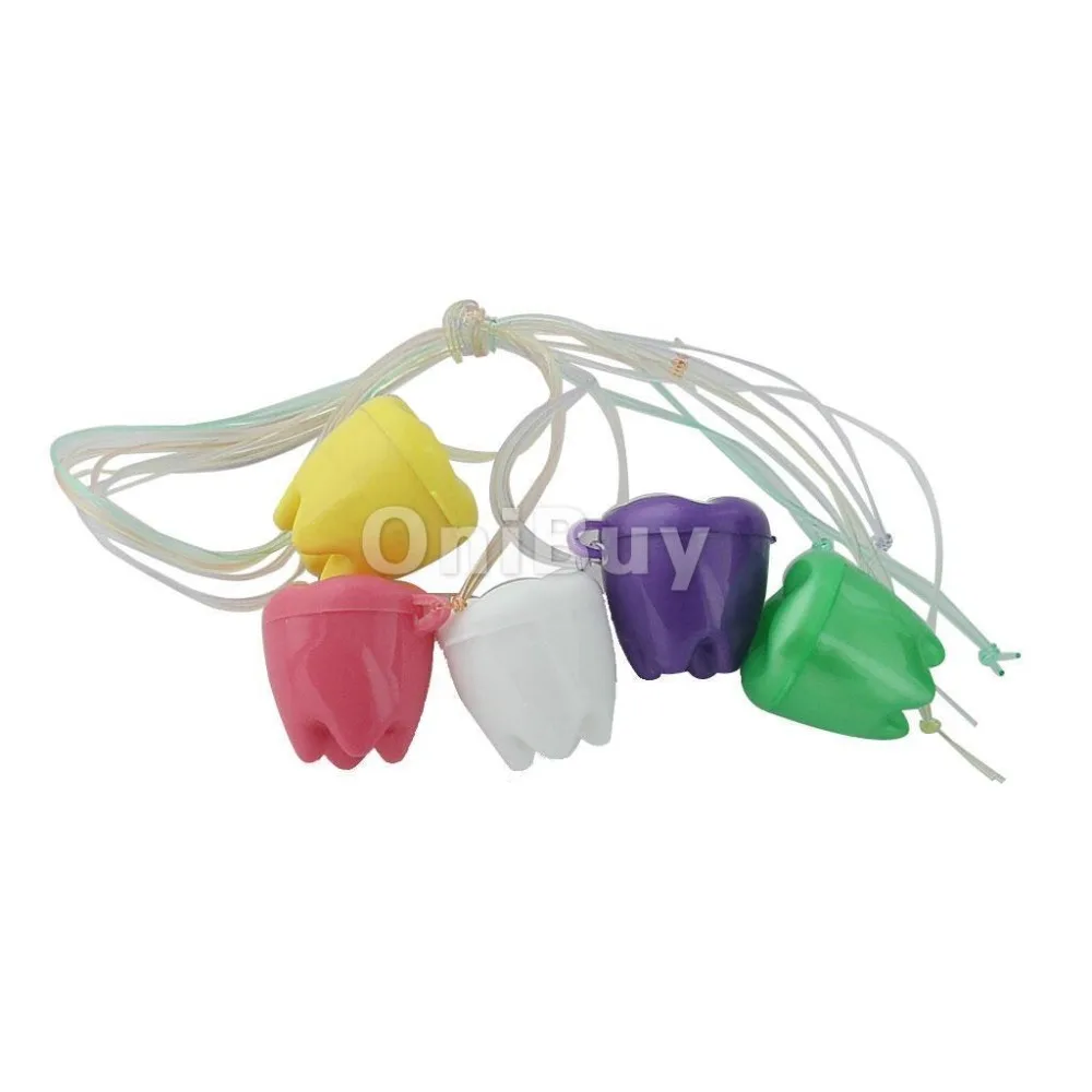 

5 PCS Baby Keepsake Necklaces First Tooth Containers Dental Mini Boxes Assorted Colors