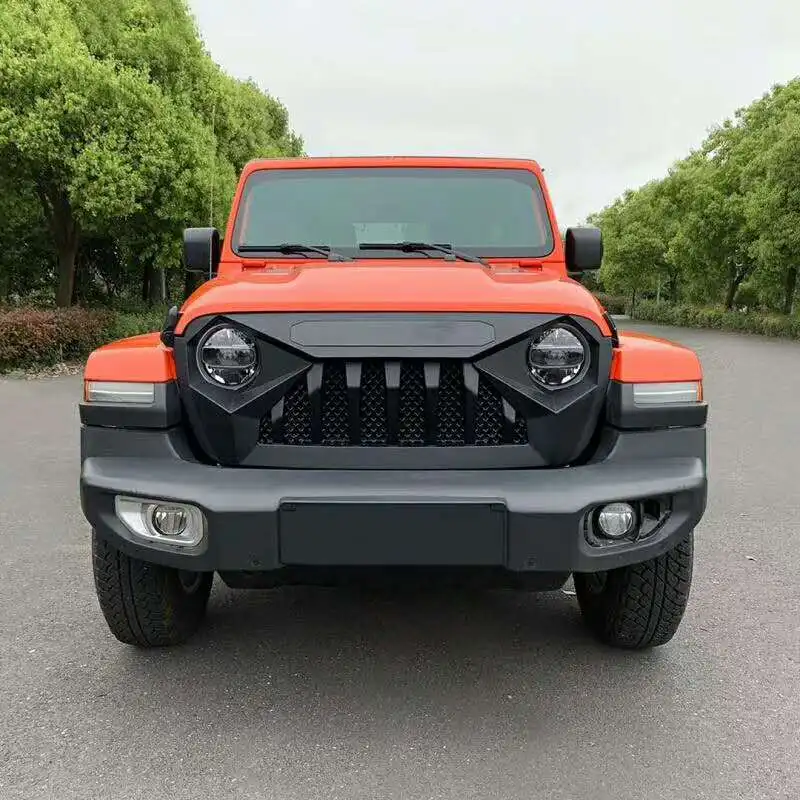 1 Set Black ABS Plastic Front Matte Grille Inserts For Jeep for Wrangler JL 2018+ JL1096