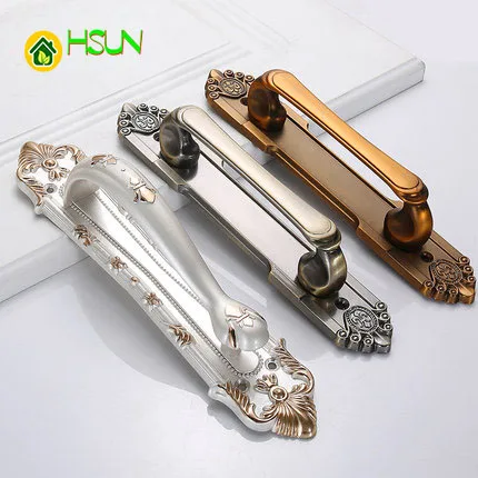 Archaize copper surface install door handle European restore ancient big chest handle Chinese sliding door wood door handle