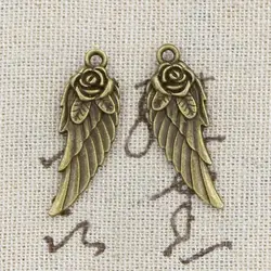 8pcs Charms Angel Wings 30x12mm Antique Making Pendant fit,Vintage Tibetan Bronze Silver color,DIY Handmade Jewelry