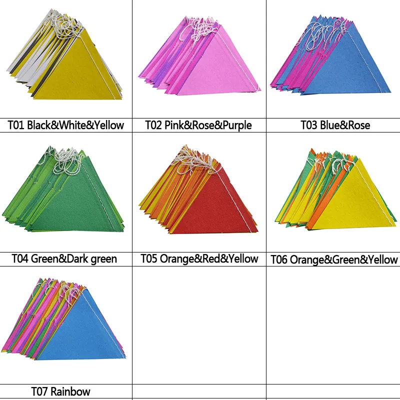 4m Small Paper Flags Hanging Paper Garland Wedding Bunting Banner Baby Shower Birthday Decoration String Streamer Party Supplies