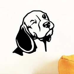 Beagle Wall Decal For Car Laptop Decor Vinyl Sticker , Dog Head Beagle Wall Art Mural Living Room Wall Decoration