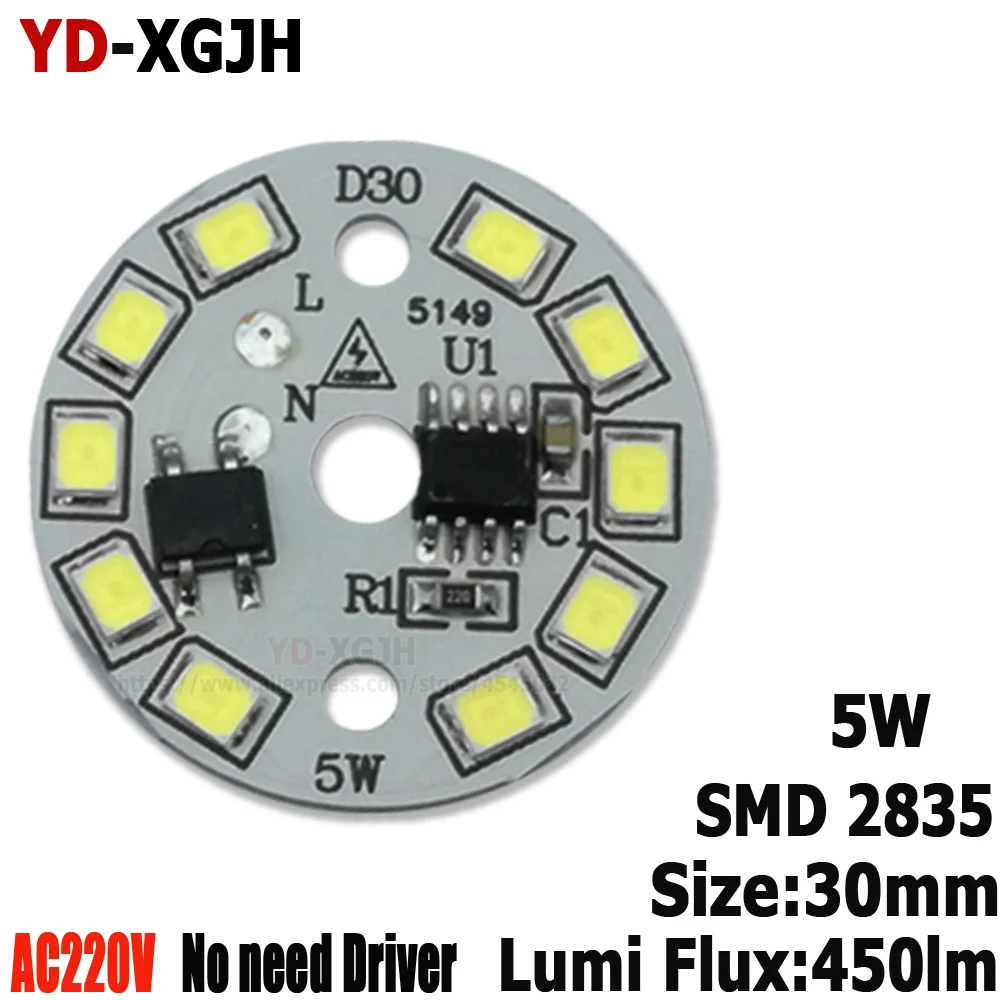 

AC 220V led pcb with integrated IC driver Dimmable Integrated Smart IC Driver driverless for 5W Warm White LED Bulb light board