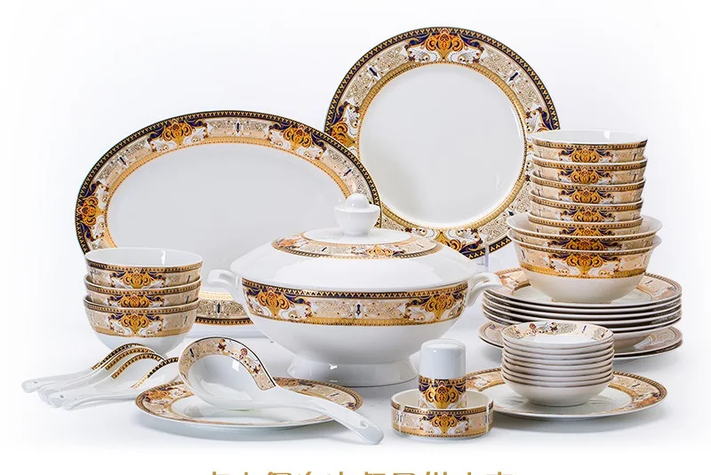 

free shipping dinnerware set Jingdezhen ceramic tableware avowedly 58pcs china tableware dishes set plates bowls