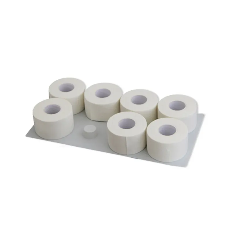 6 rolls 10m 25mm/38mm/50mm branco esportes fita ferimento atlético fixo nenhuma proteção da elasticidade e envolvendo cintar a gravação