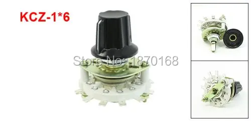 KCT1 * 6 Plastik menangani 1P6T Rotary switch, Band Channel Selector 1 tiang 6 melempar