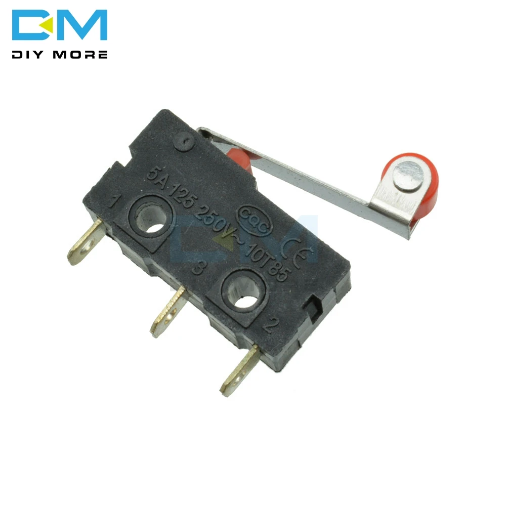 10Pcs KW12-3 Micro Roller Lever Arm Normally Open Close Limit Switch Control Module AC 125V-250V 5A PCB Board DIY