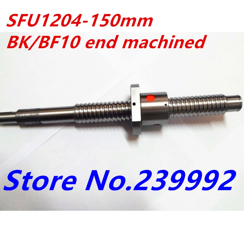 

New rolled thread SFU1204 150mm ball screw C7 precision with 1204 single ball nut for CNC parts BK/BF10 end machined