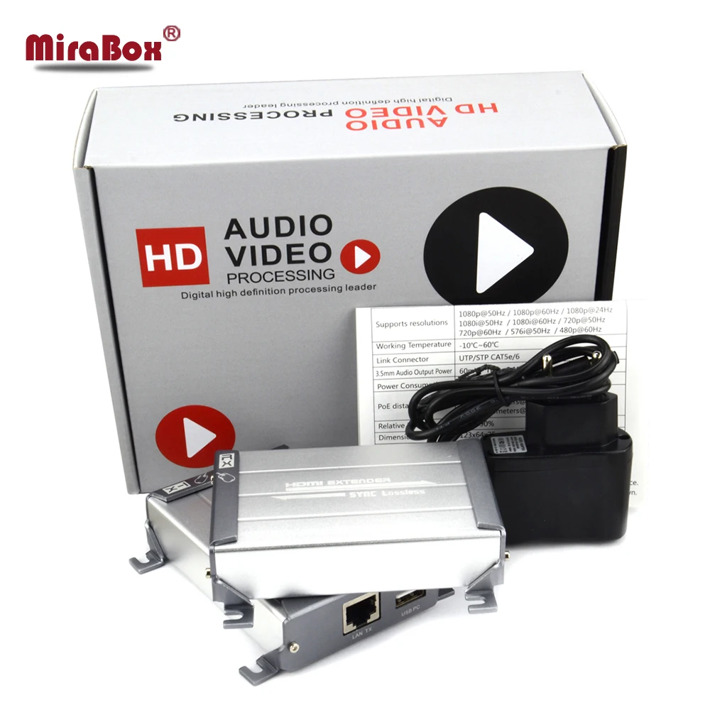 HSV560 MiraBox KVM USB Extender 80m Point to Point with Video Lossless and No Latency Time over UTP Cat5/5e/Cat6 Rj45 LAN