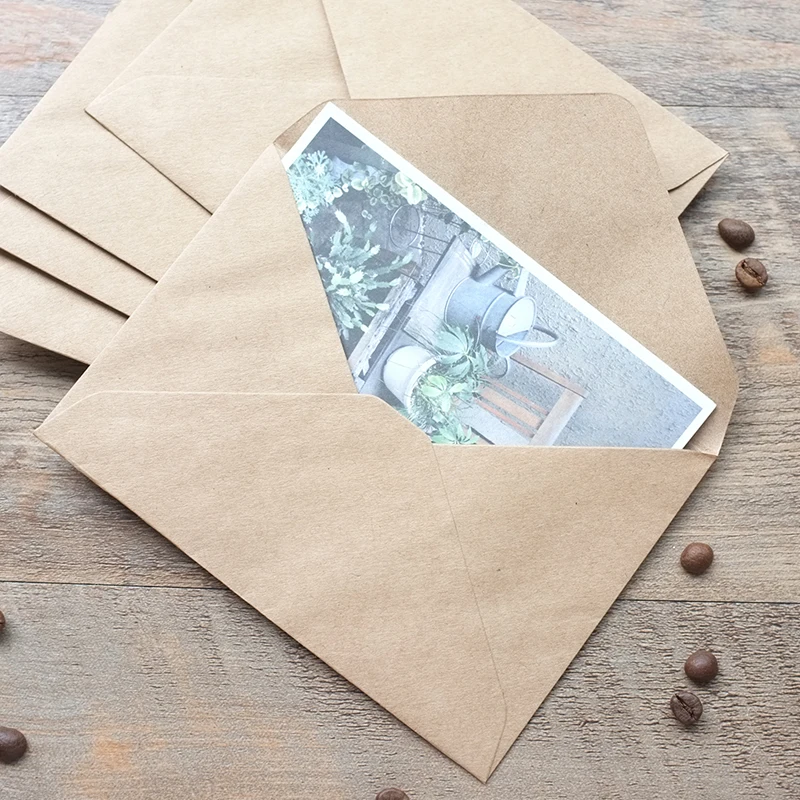 Enveloppes vierges en papier kraft rétro, pour scrapbooking vintage, cartes postales, 16.2x11.4cm, lot de 10 pièces