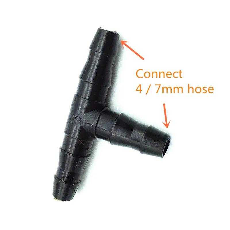 3-way Connectors Irrigation System 1/4 Inch Barb Tee Water Hose Connectors Pipe Hose Fitting for 4/7mm Hose 300 Pcs