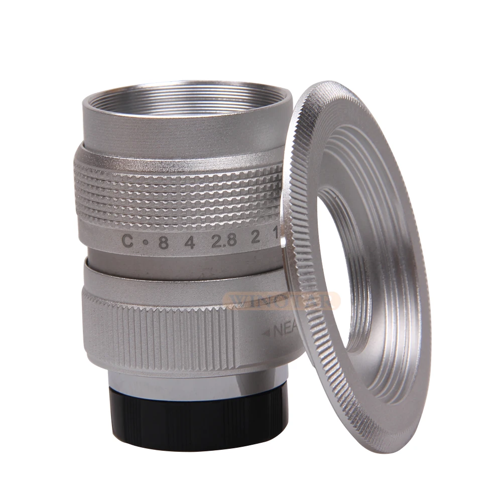 

Silver Fujian 25mm F1.4 CCTV TV lens + C-NEX Mount Ring for Sony E Mount NEX6 NEX7 A5100 A6000 A6100 A6300 A6400 A6500 A6600