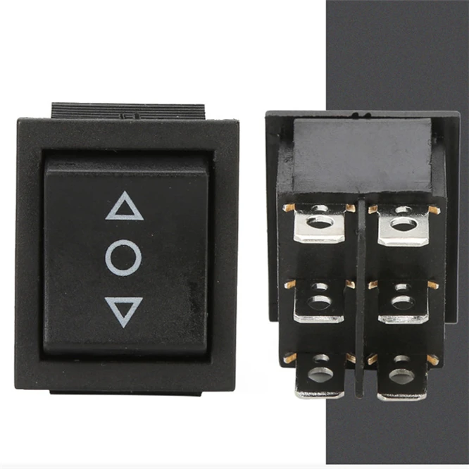 

10pcs DIY Rocker Switch Power Switch Boat 3 Position 6Pin Button Latching with Lamp Light KCD4 15A 250VAC On-Off