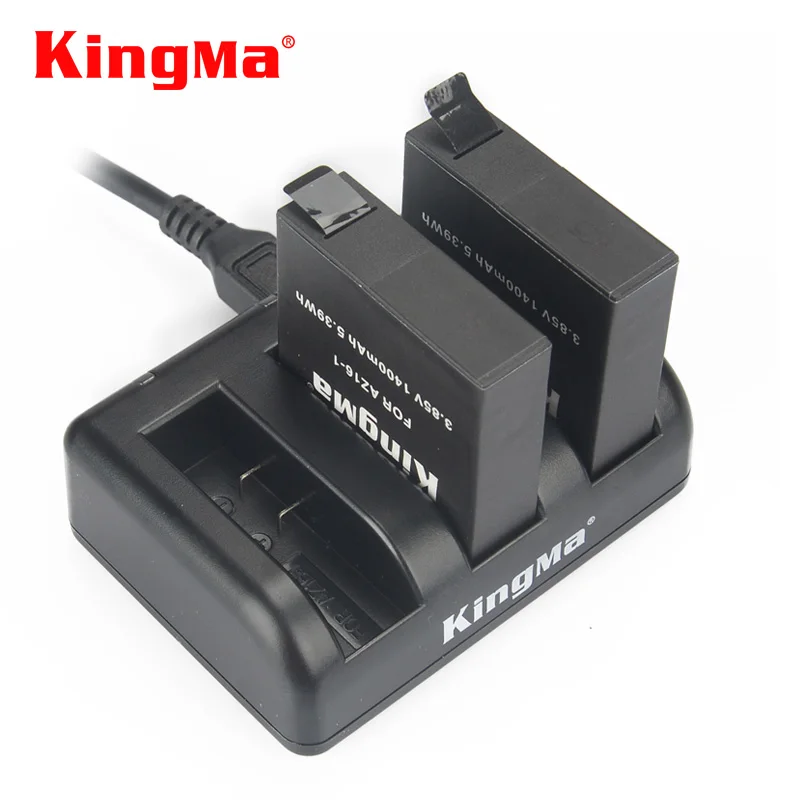 KingMa-오리지널 샤오미 Yi 4K 4k + 4K 라이트 배터리 + 충전기, 1000mah, 스포츠 XiaoYi 4K 2 액션 카메라 배터리 액세서리
