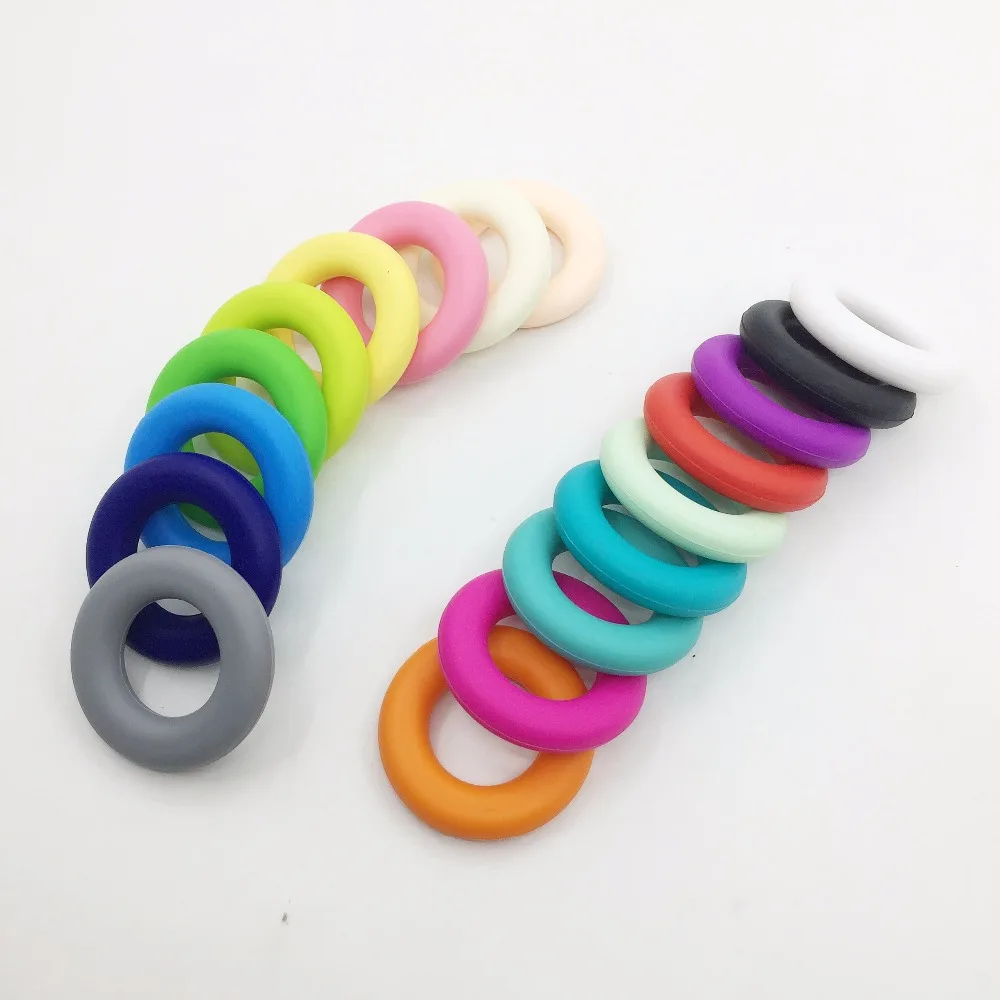 Wholesales 10pcs/lot Baby Large Silicone Donut Round 45mm Teething Ring Food Grade Silicone Donut Ring teether