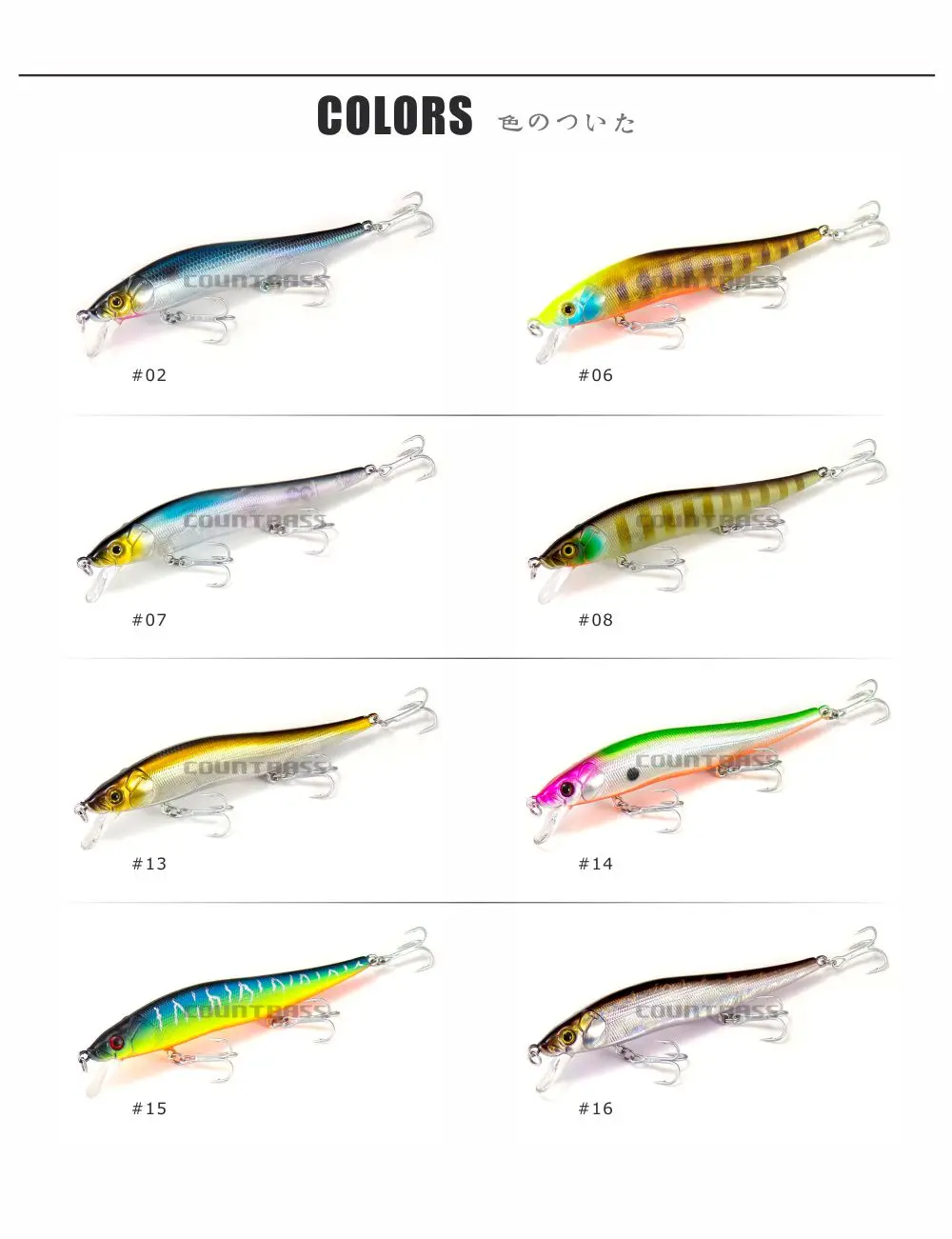 Countbass Floating Minnow 110 mm 4-21/64 Zoll 14 g 1/2 oz., Süßwasser-Kunststoff-Angelköder, Wobbler-Stecker-Hardbaits – Detail 5