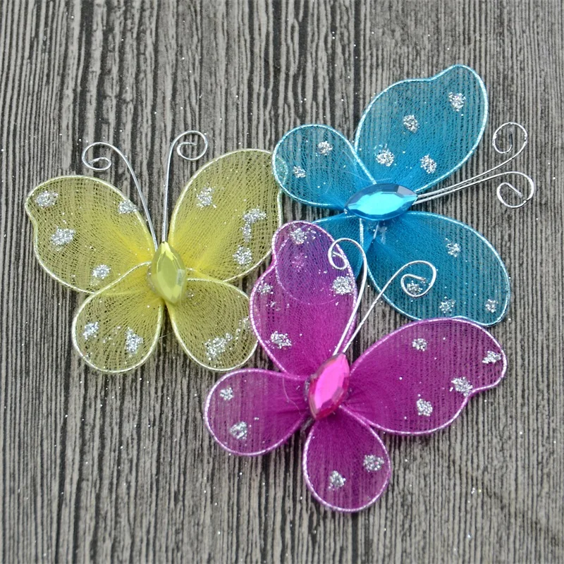 New 20pcs 3D color silk butterfly PVC wall stickers home kitchen multi-purpose decorative crafts children\'s baby toys