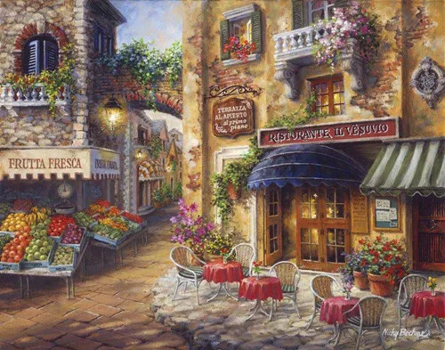 

A small restaurant on the street fashion Needlework,DIY Cross stitch,For Embroidery kits,Cross-Stitching Crafts home decor