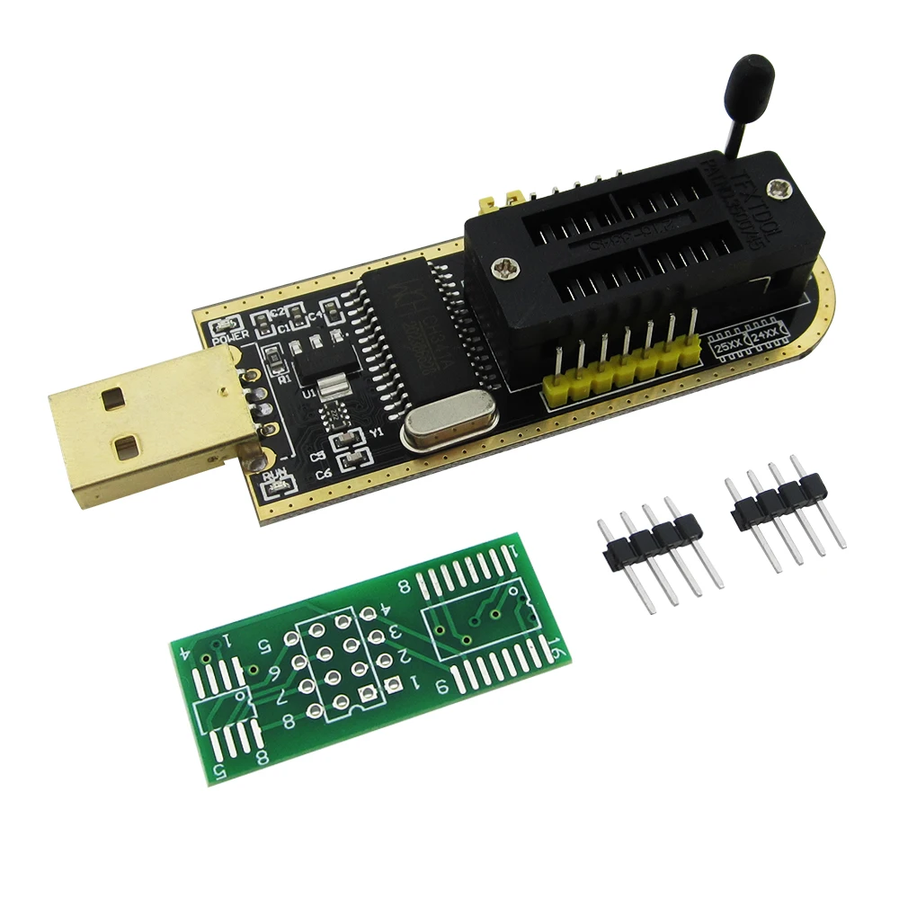 CH341A Series EEPROM Flash BIOS USB SOP8 Test Clip For EEPROM programming+2 adapters 1.8V adapter for Iphone or motherboard