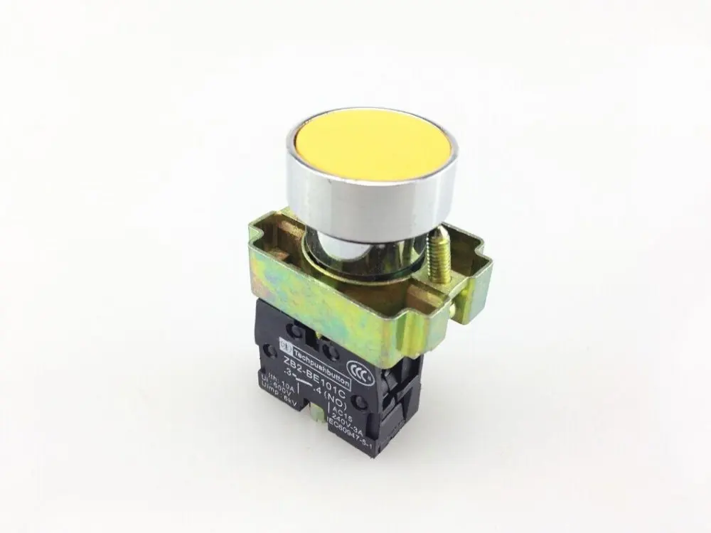 BA51 XB2-BA51 Yellow Self-reset Momentary Flush Pushbutton 1 N/O Flat Push Button Switch