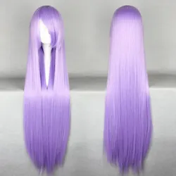 Fei-Show Straight Wig 100CM/40 Inches Synthetic Fiber Long Lilac Hair Salon Party Costume Cartoon Role Cos-play Women Hairpiece