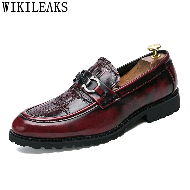 

Crocodile Shoes Men Office Coiffeur Dress Shoes Men Elegant Italian Brand Classic Shoes Men Formal Sepatu Slip On Pria Ayakkabi