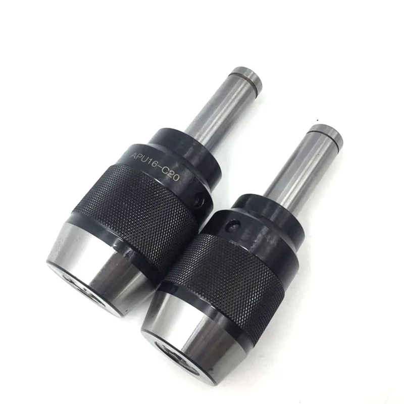 1set straight shank C20 APU13 (1-13MM) C25 APU16 (1-16MM) C32 APU13 APU16 Integrated keyless self tight Drill chuck for lathe