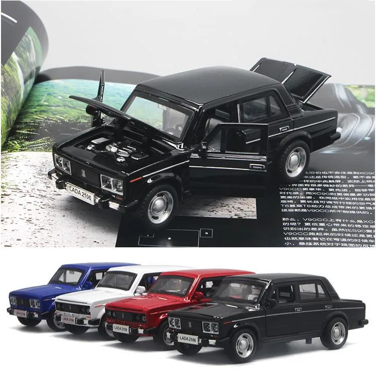 Hot sale,Retro russian lada car,high simulation 1:32 alloy pull back LADA model,4 open door,Russian car toys,free shipping