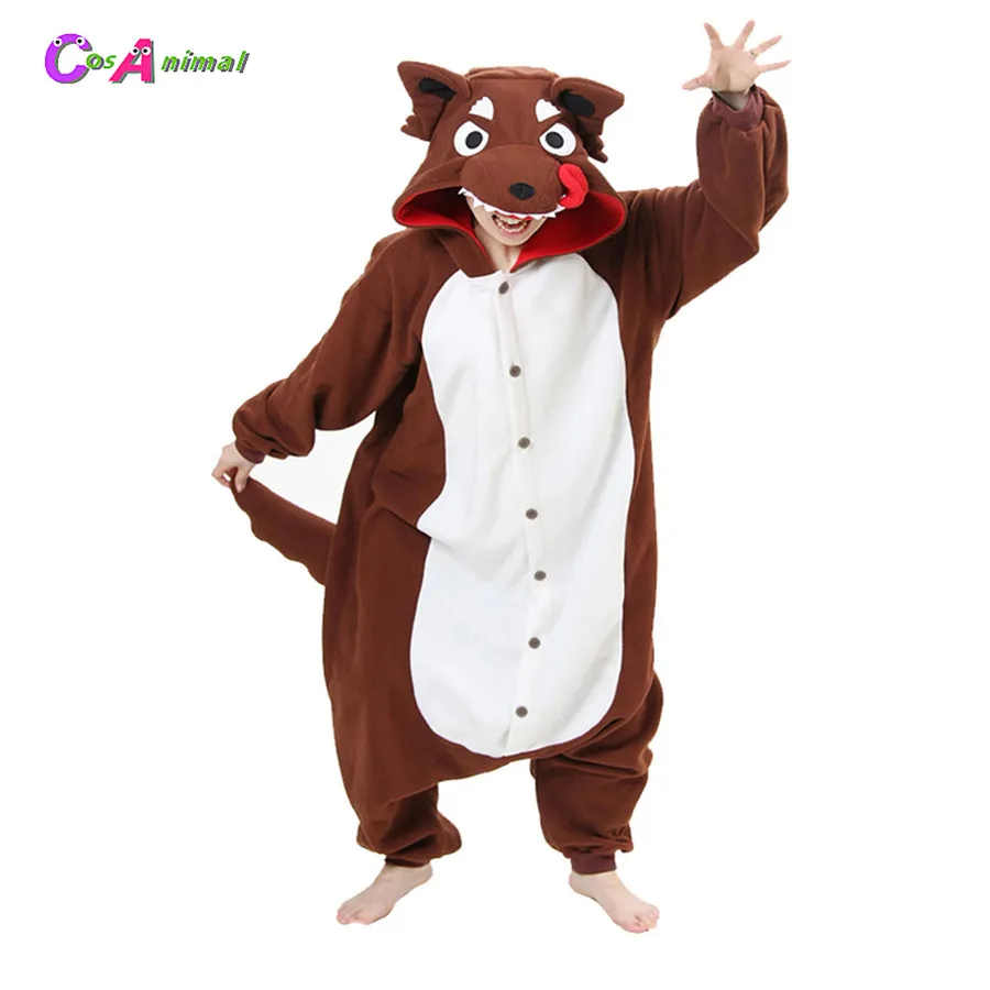 

Adults Polar Fleece Wolf Kigurumi Women Animal Costume Men Cartoon Onesies Pajama Halloween Carnival Party Jumpsuit Romper