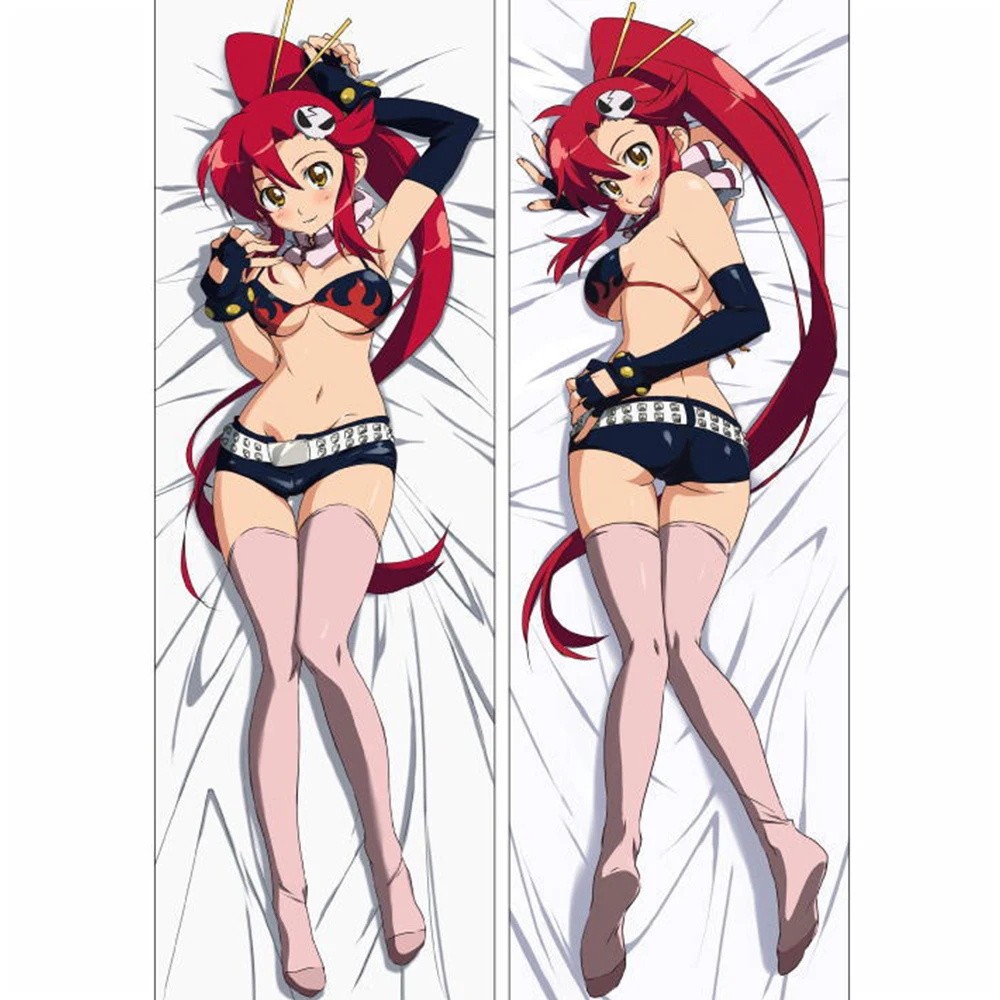 Hot Japanese Anime Gurren Lagann Yoko Littner Hugging Body Pillow Case Cover Tengen Toppa Gurren Lagann Nia Teppelin Dakimakura